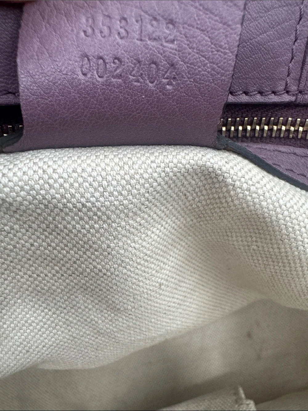 Gucci Beige GG Canvas Tote with Purple Trim and Gold Hardware - Picture 7 of 13